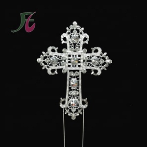 Cruz pastel Topper <span class=keywords><strong>Primera</strong></span> Comunión bautizo religioso bautizo niño dedicatoria recuerdo decoración (Plata) - Product Image 1
