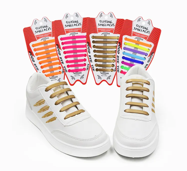 Hot Selling No Tie Shoelaces Elastic Silicone Shoe Laces For Running Jogging Canvas Sneakers