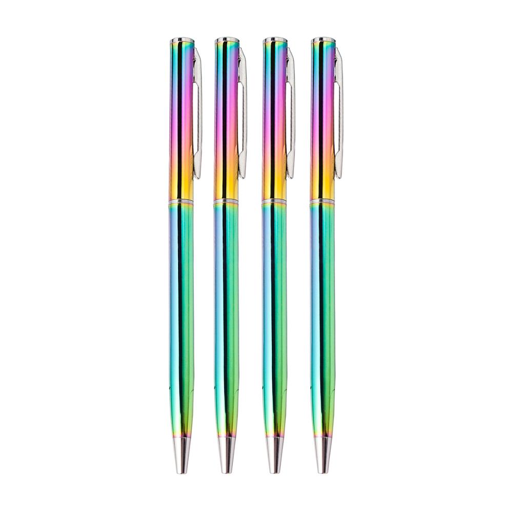 Jinghao Brand Luxury Thin Slim Rainbow Color Metal Ball Pen