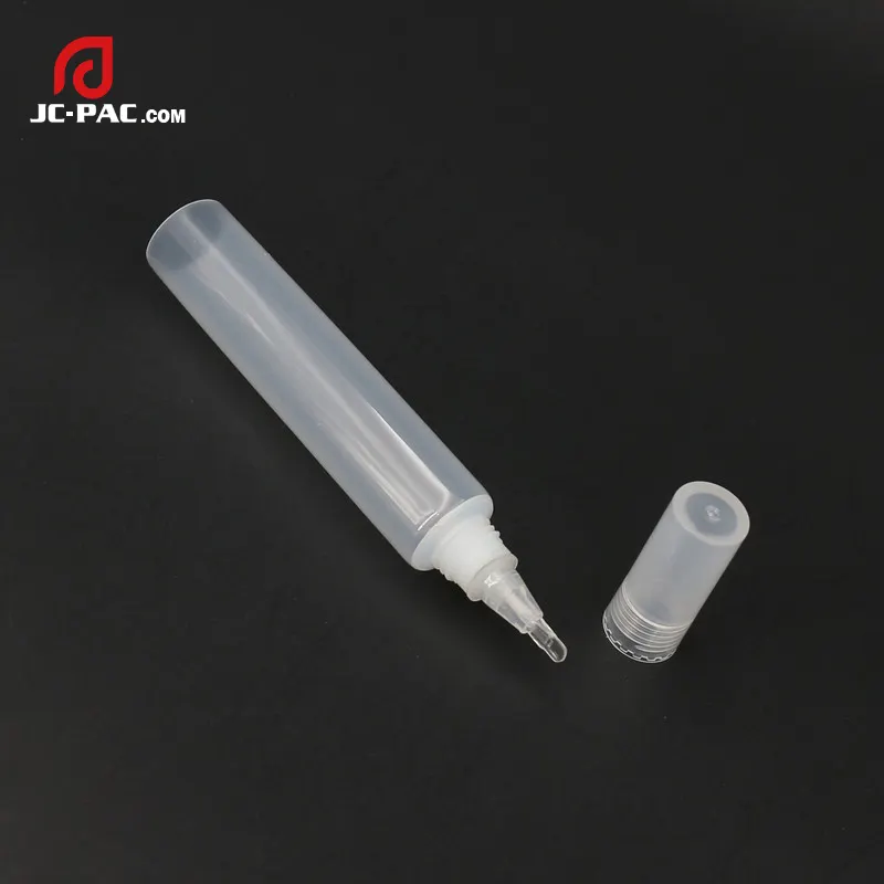 10ml 15ml Clear PE Tube with Silicone Brush Applicator Transparent Cosmetic Pen for Liquid Blush or Primer Tube