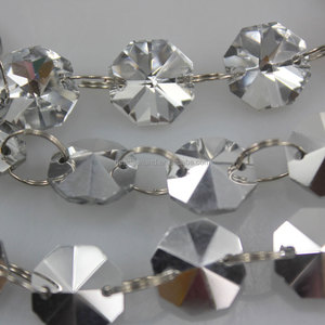 Moda encanto AB pintado plata cristal diamante cuentas Octágono prisma para la boda llevó la lámpara caída - Product Image 3