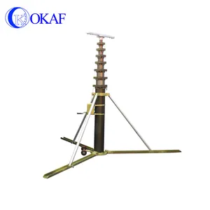 Tiang antena teleskopik manual portabel, tiang antena teleskopik manual terpasang di kendaraan, paduan aluminium