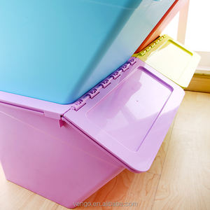 Boîte de rangement en plastique empilée de bac de rangement d'articles divers de ménage avec l'avant ouvert - Product Image 3