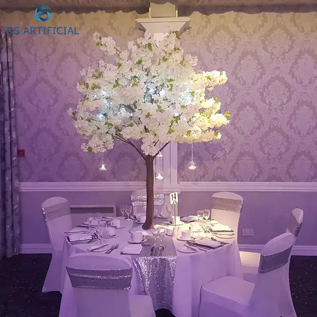 मेज Centerpiece सजावट रेशम फूल कृत्रिम चेरी खिलना पेड़