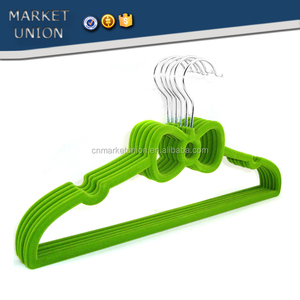 Abs bowknot forma de terciopelo percha antideslizante flocado percha con polea, Nylon vellosidades, cromado gancho - Product Image 6