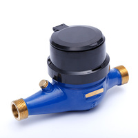 Compteur d'eau numérique multi-jets Ningbo, type sec, en laiton mécanique, avec arrêt magnétique électronique, couvercles en plastique bon marché de 15 mm, classe B ISO4064