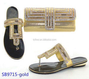Commercio all'ingrosso tacco basso pantofola africano <span class=keywords><strong>scarpe</strong></span> <span class=keywords><strong>da</strong></span> <span class=keywords><strong>sposa</strong></span> e borse Set per le donne - Product Image 1