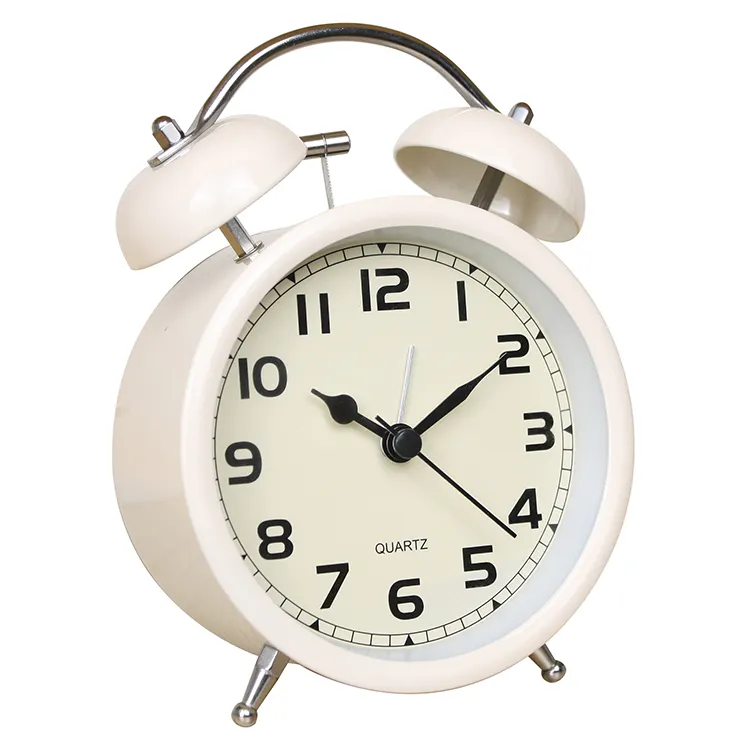 Guangzhou Antique Metal Quartz Alarm Clocks Home Decorative Silent Hands Desk & Table Clock