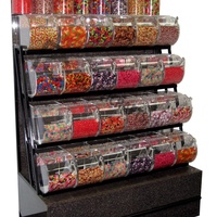 Grand présentoir à bonbons avec bacs en acrylique, présentoirs à noix pour magasin de snacks