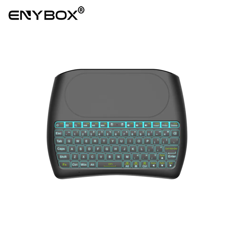 Newest D8 wireless 2.4GHZ backlit mini keyboard universal remote control with touchpad