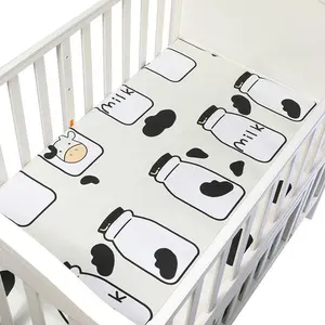 Drap de lit en coton élastique pour bébé