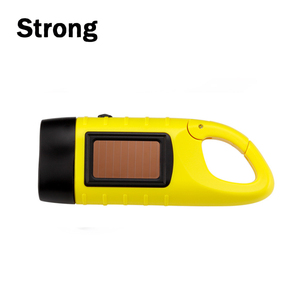 Portable Outdoor <strong>Solar</strong> Powered Flashlight <strong>Hand</strong> dynamo Charge <strong>Torch</strong> <strong>Light</strong> with Carabiner