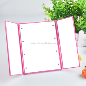 Tri-fold Double-Sided Portable Travel Cosmetic <strong>Mirror</strong> with LED <strong>Lights</strong> Personalized Desktop Vanity <strong>Makeup</strong> <strong>Mirror</strong> - Product Image 4