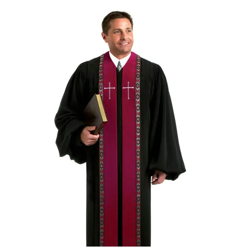 Kilise için özelleştirilmiş mezuniyet elbisesi clergy ucuz koroları robe