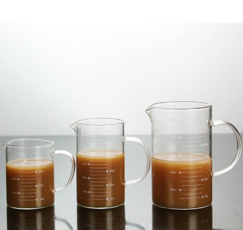 350ml/500ml/1000ml Kitchen High Temperature Resistant Glass Mug With White Measurements Glass Cup