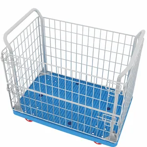 Laundry trolley price Platform folding hand cart Cargo pushing heavy duty platform cart trolley