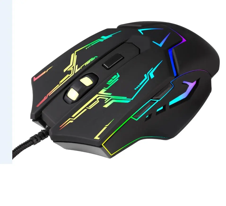 Fábrica bsci oem logotipo atacado preço barato rgb respiração gaming mouse 2400dpi