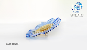 Assiettes murales en verre avec fleur, art créatif, décoration - Product Image 2