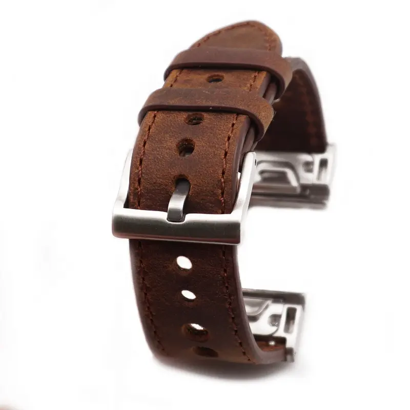 JUELNOG Premium Vintage Leather Strap For Fenix 3 5 Garmin Watch Band