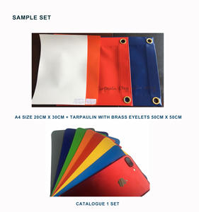 600gsm 100% 폴리프로필렌 헤비웨이트 방수포 자동차 커버 1000d*1000D 30*30 광택 무광 황동 아이렛 PVC 코팅 직물 - Product Image 1