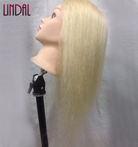 LINDAL-maniquíes de cosmetología para mujer, maniquí de entrenamiento maniquí femenino de peluquería maniquí de pelo humano real para peluquero - Product Image 4