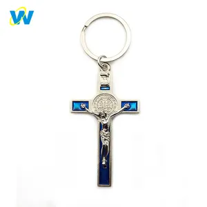 Bán Buôn Tùy Chỉnh Khuyến Mại Kim Loại Jesus Cross Christian Crux Keychain Phụ Kiện Key Chain