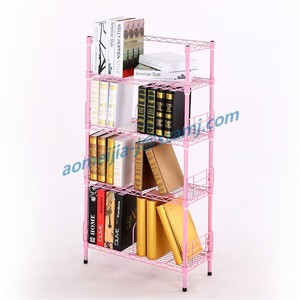 <span class=keywords><strong>Rose</strong></span> couleur poudre enduit NSF SGS certification 4-tier livres tablette en fil - Product Image 2