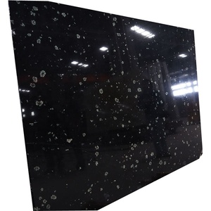 공장 m2 가격 돌 화석 대리석 슬라브 블랙 광택 대리석 바닥 타일 - Product Image 1