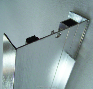 KMRY Cadre en aluminium Tringlerie à trois panneaux Glissière de porte de douche Design pliant Rail inférieur en verre trempé pour application dans la salle de bain - Product Image 5