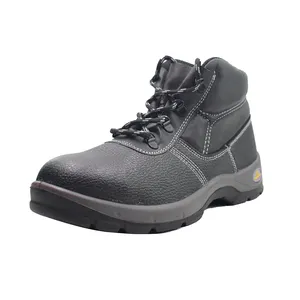 1618mm genuine leather men high cut S3SRC delta plus safety shoes anti slip and anti static anti puncture