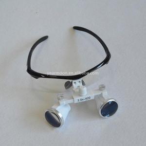 2.5x420mm <span class=keywords><strong>Dental</strong></span> Loepen Chirurgische Verrekijker Loupe/Vergrootglas met LED Head Light/Plastic frame