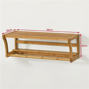Estante <span class=keywords><strong>de</strong></span> <span class=keywords><strong>madera</strong></span> <span class=keywords><strong>de</strong></span> bambú montado en la pared, soporte <span class=keywords><strong>de</strong></span> toallero <span class=keywords><strong>para</strong></span> <span class=keywords><strong>Baño</strong></span> - Product Image 3