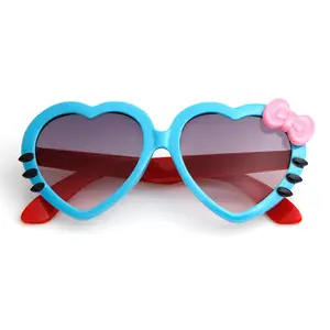 2019 модные летние Мультяшные милые Солнцезащитные очки с бантом в форме сердца кошачьих глаз очки для детей девочек мальчиков детей крутые для мальчиков девочек