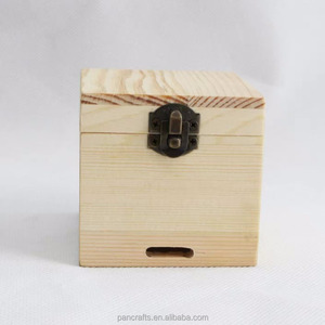 Regalo de bodas caja de almacenamiento de madera de pino sin terminar anillo jewely caja de presentación del embalaje - Product Image 4