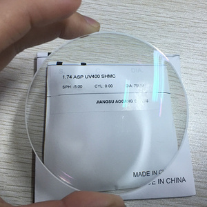 Lente de alta potencia 1,74 Asp Super hidrofóbico SHMC Lente óptica Lunas Resina oftálmica Transparente Visión única Lentes de alto índice 1,74 - Product Image 2