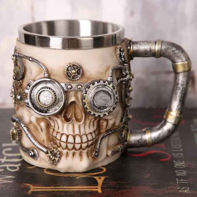 Custom 3d Robot Mok Cool Viking Skelet Ontwerp Koffie Bier Kopje Thee Voor Thuis Bar Party Gift Voor Mannen Bier mokken Bier Stein