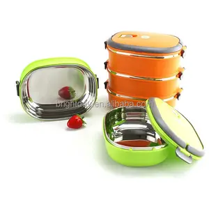 Stainless steel thermal insulated lunchboxes square shape lunch box