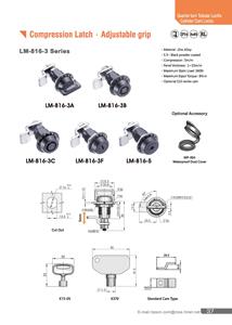 Cerradura de Compresión para Puerta LM-816-3F, Caja de Llaves, Gabinete de Servidor de Red, Panel Eléctrico, Cerradura de Leva - Product Image 3