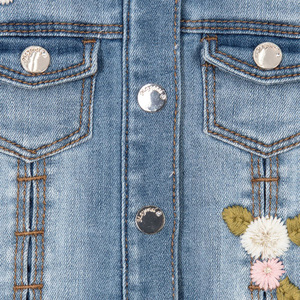Meisjes <span class=keywords><strong>Winter</strong></span> Mode Geborduurd Denim Jack Kid Jeans Met Elegant Design 30 Jaar Aangepaste Kinderkleding Fabriek - Product Image 2