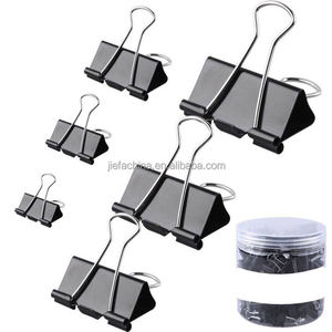 130 Pack 6 Size Black Metal Paper Binder Clips