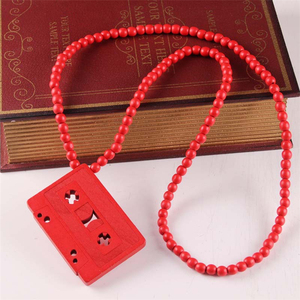 Collar con colgante de cinta de madera de estilo <span class=keywords><strong>Hip</strong></span> <span class=keywords><strong>Hop</strong></span> para chicos - Product Image 4
