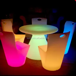 cocktail shape little led light round dining table also used for tea table and coffee table