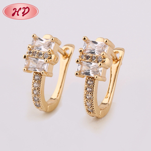 أقراط نسائية جديدة مطلية بالذهب الوردي عيار واحد جرام مع كريستال، تصاميم للحفلات - Product Image 6