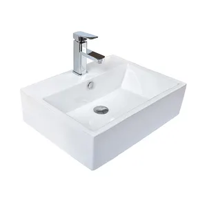 Lavabo rectangular de encimera directo de fábrica, lavabo de cerámica de tamaño pequeño para baño, lavabo para lavar a mano