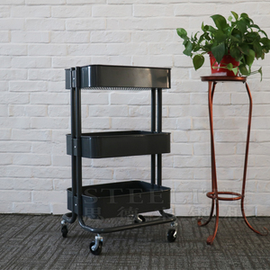 Chariot de cuisine en acier 100% à 3 niveaux, nouveau design, vente en gros, avec 4 roues - Product Image 5