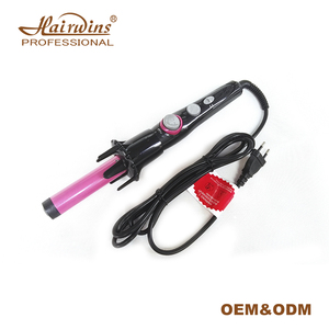 Máquina de ondulação de cabelo, etiqueta privada de cerâmica automática giratória varinha de cabelo ondulador com display led como visto na tv