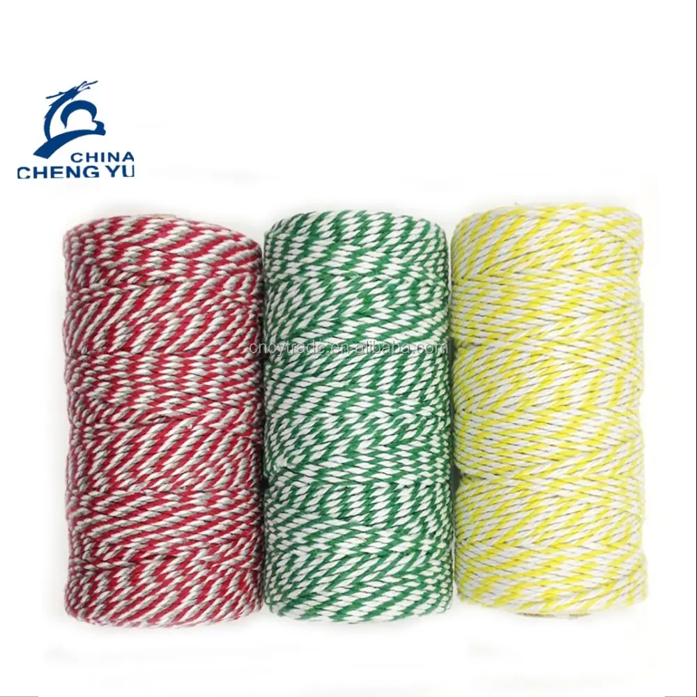 Commercio all'ingrosso della fabbrica molti colori a basso restringimento imballaggio del panettiere 100% filo di spago di cotone spesso