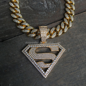 Articles les plus vendus Design de motifs de superman Bijoux de mode Pendentifs personnalisés glacés - Product Image 3