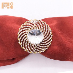 Anelli di cristallo Vintage con diamanti in <span class=keywords><strong>oro</strong></span> rosa strass in lega di metallo in alluminio per la decorazione della tavola di nozze e festa - Product Image 4