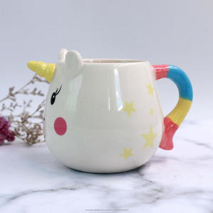 EW80190 precio de fábrica al por mayor de <span class=keywords><strong>cerámica</strong></span> taza blanca unicornio 3D taza para el regalo - Product Image 3